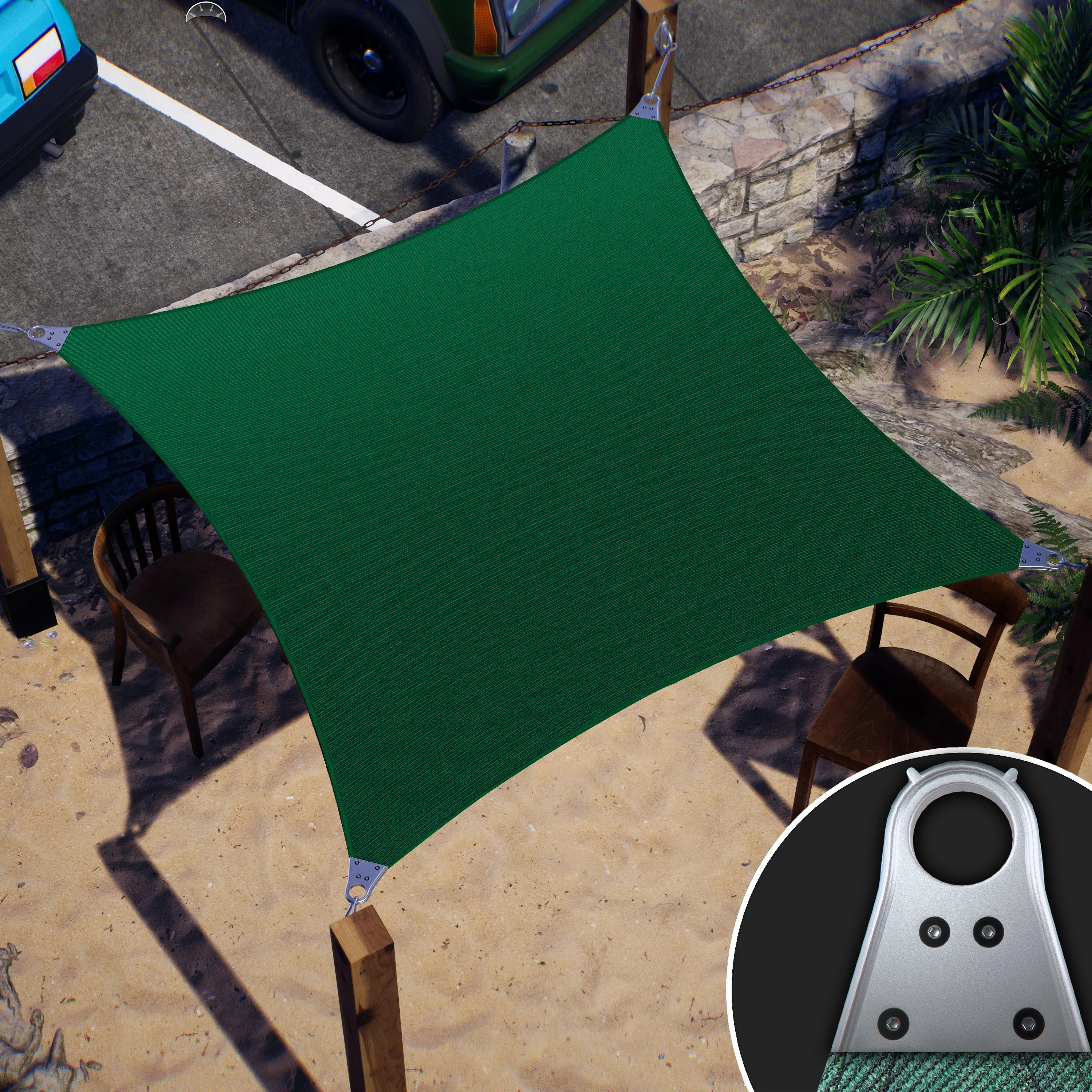 Square Super Ring - Heavy Duty, Super Durable Sun Shade Sail | 5 Colors & 7 Sizes