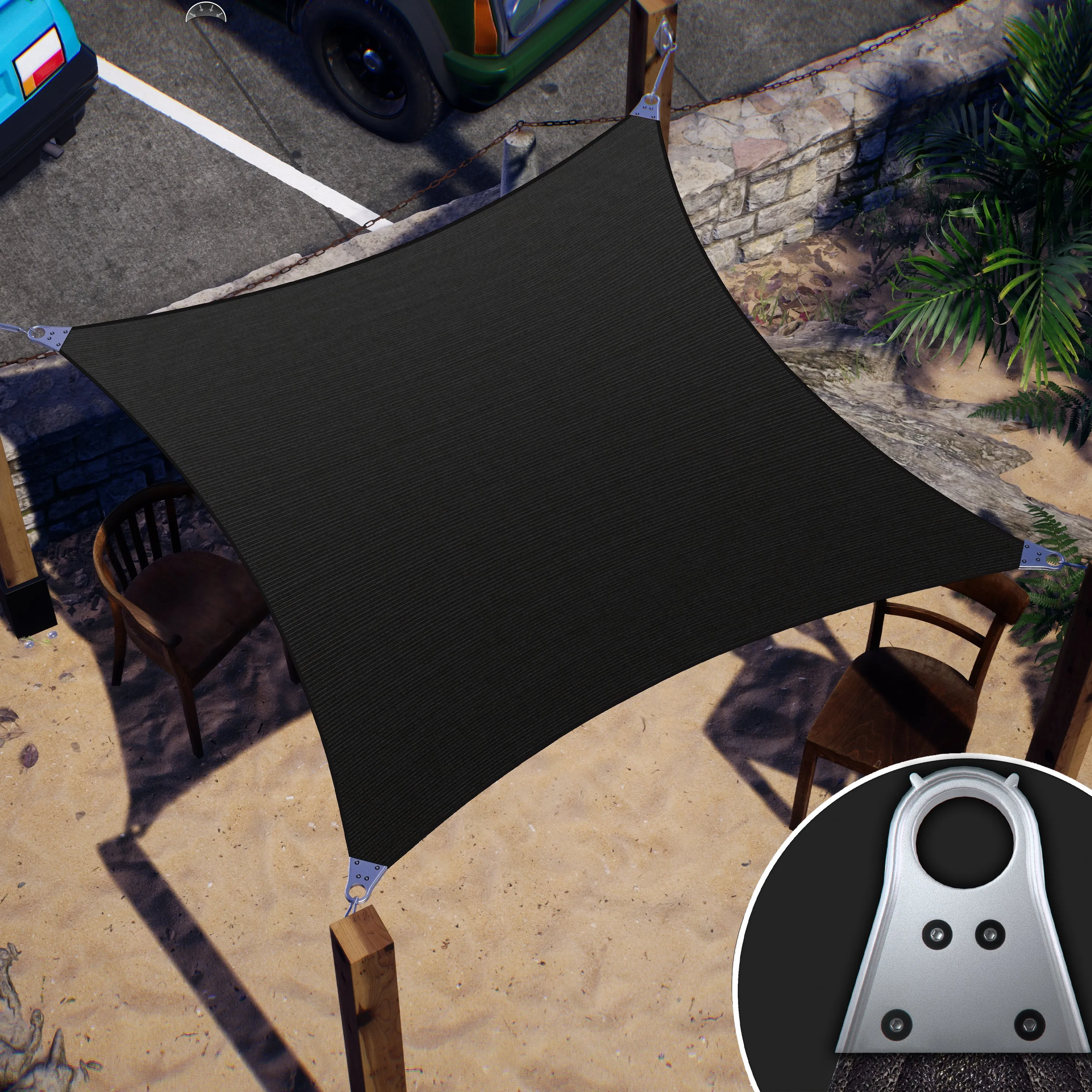 Square Super Ring - Heavy Duty, Super Durable Sun Shade Sail | 5 Colors & 7 Sizes