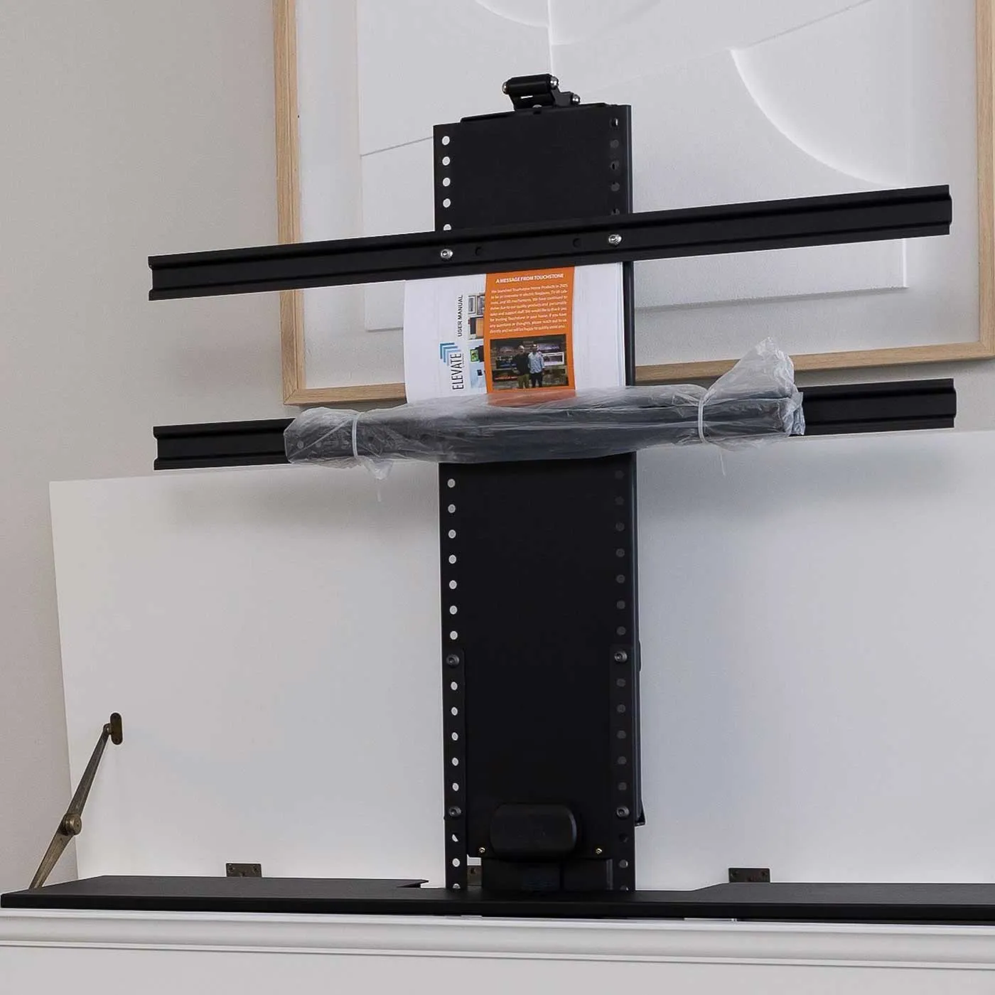 The Elevate 72015 White Smart TV Lift Cabinet for 50 Inch Flat screen TVs