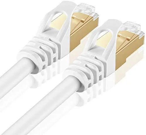 TNP Cat6 Ethernet Patch Cable (20 Inch) - Professional Gold Plated Snagless RJ45 Connector Computer Networking LAN Wire Cord Plug Premium Shielded Twisted Pair (Orange)