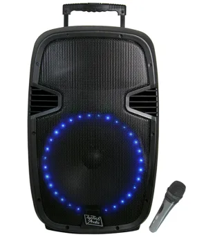 TOPTECH TTR-112-BT 12" Portable Bluetooth Speaker with LED Light and 6-Hour Playtime