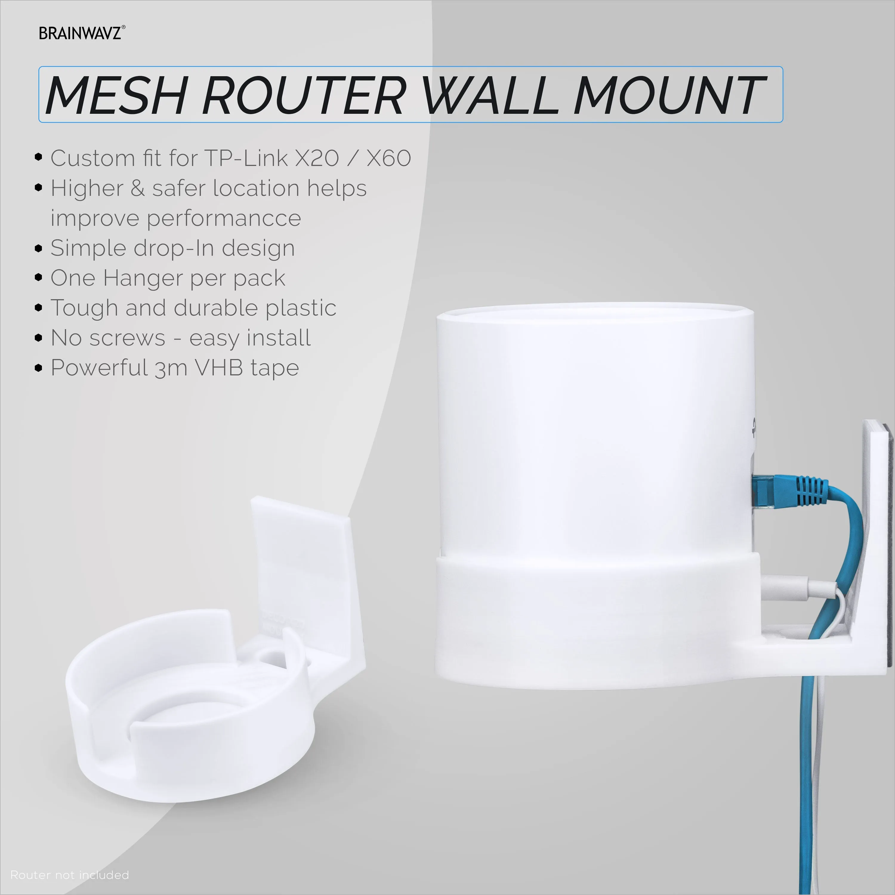 TP-Link Deco X20 & X60 Adhesive Wall Mount Holder - Easy To Install