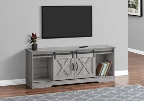 Tv Stand, 60 Inch, Console, Media Entertainment Center, Storage Cabinet, Living Room, Bedroom, Grey Laminate, Transitional