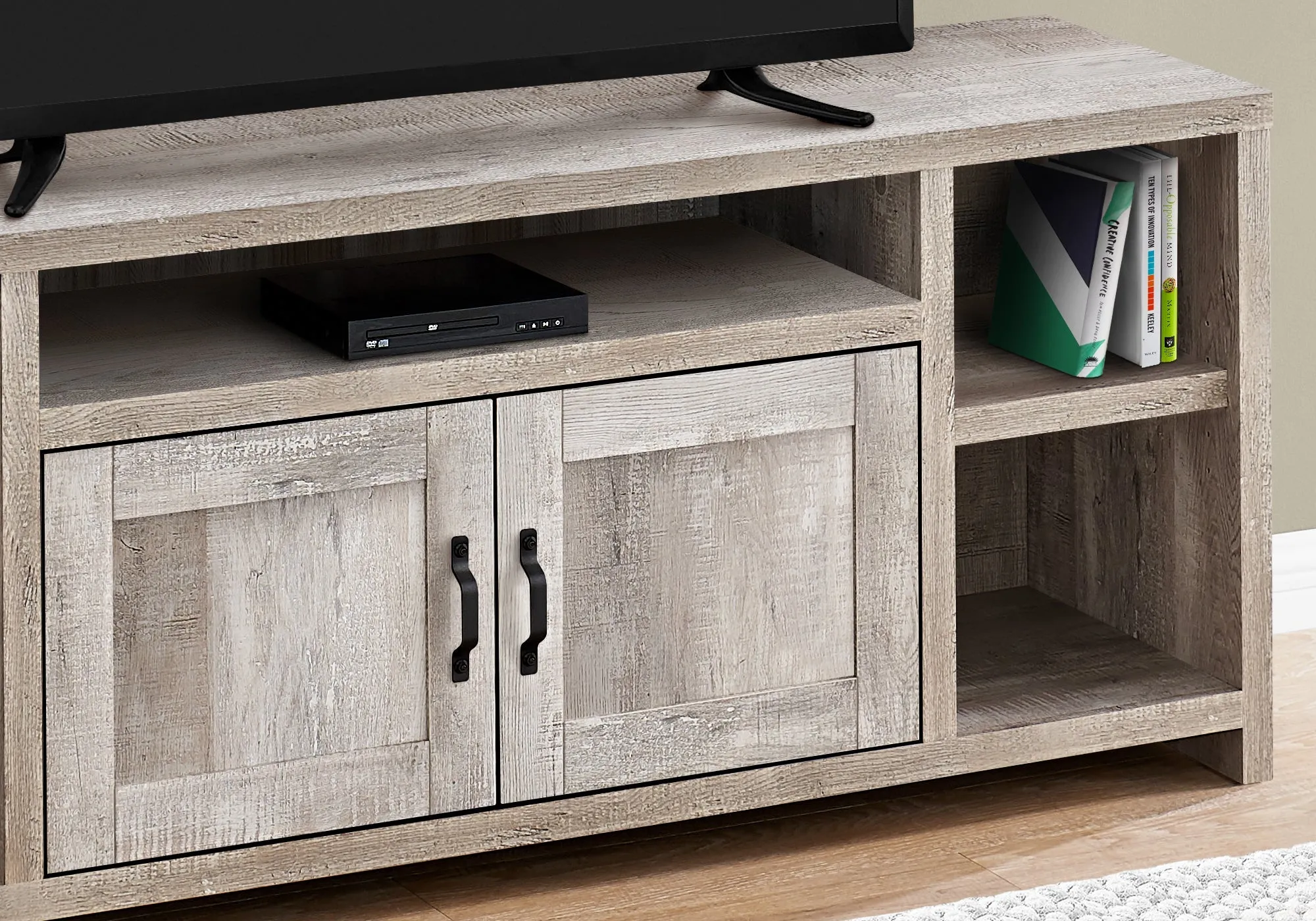 Tv Stand - 60"L / Taupe Reclaimed Wood-Look