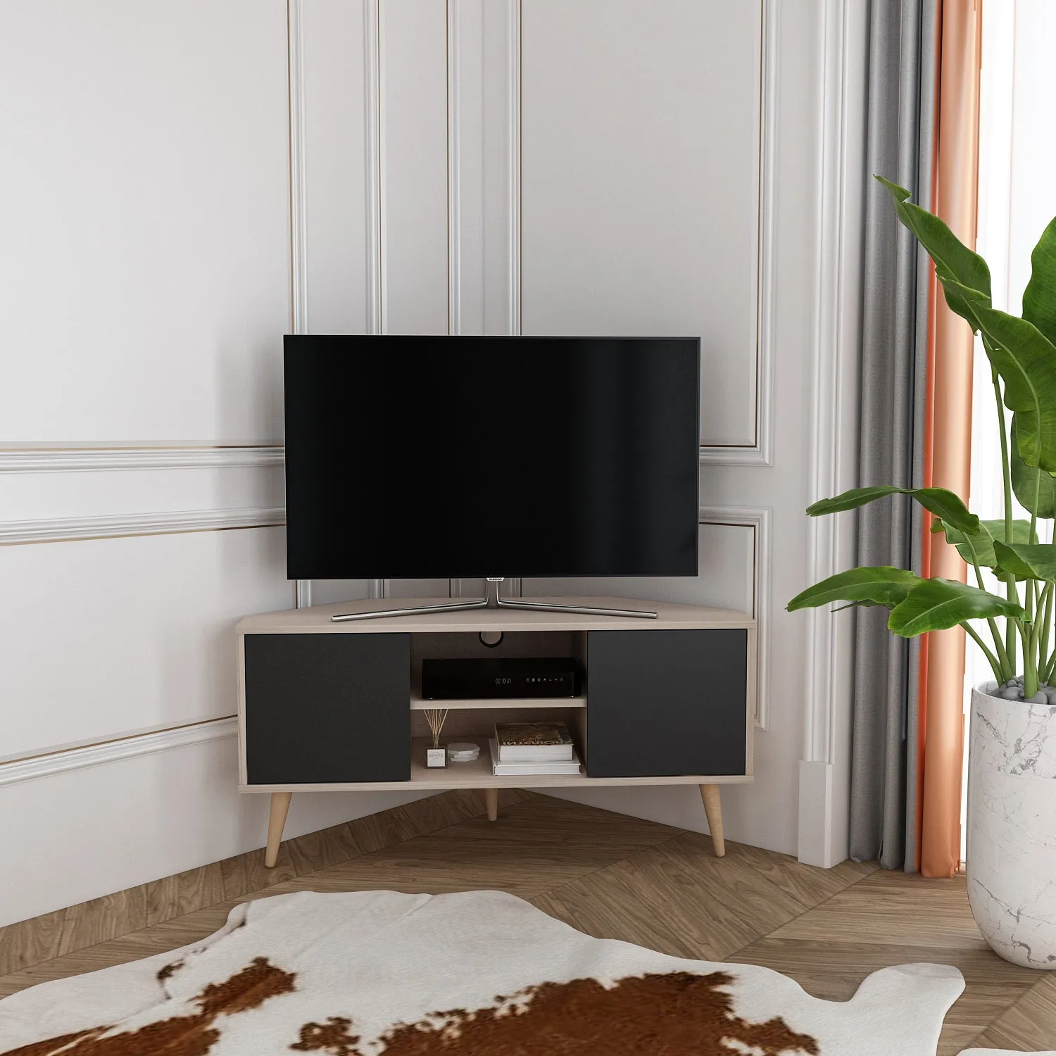 Tv Stand Lesson Cottonbeige&Black-LSS47TS06