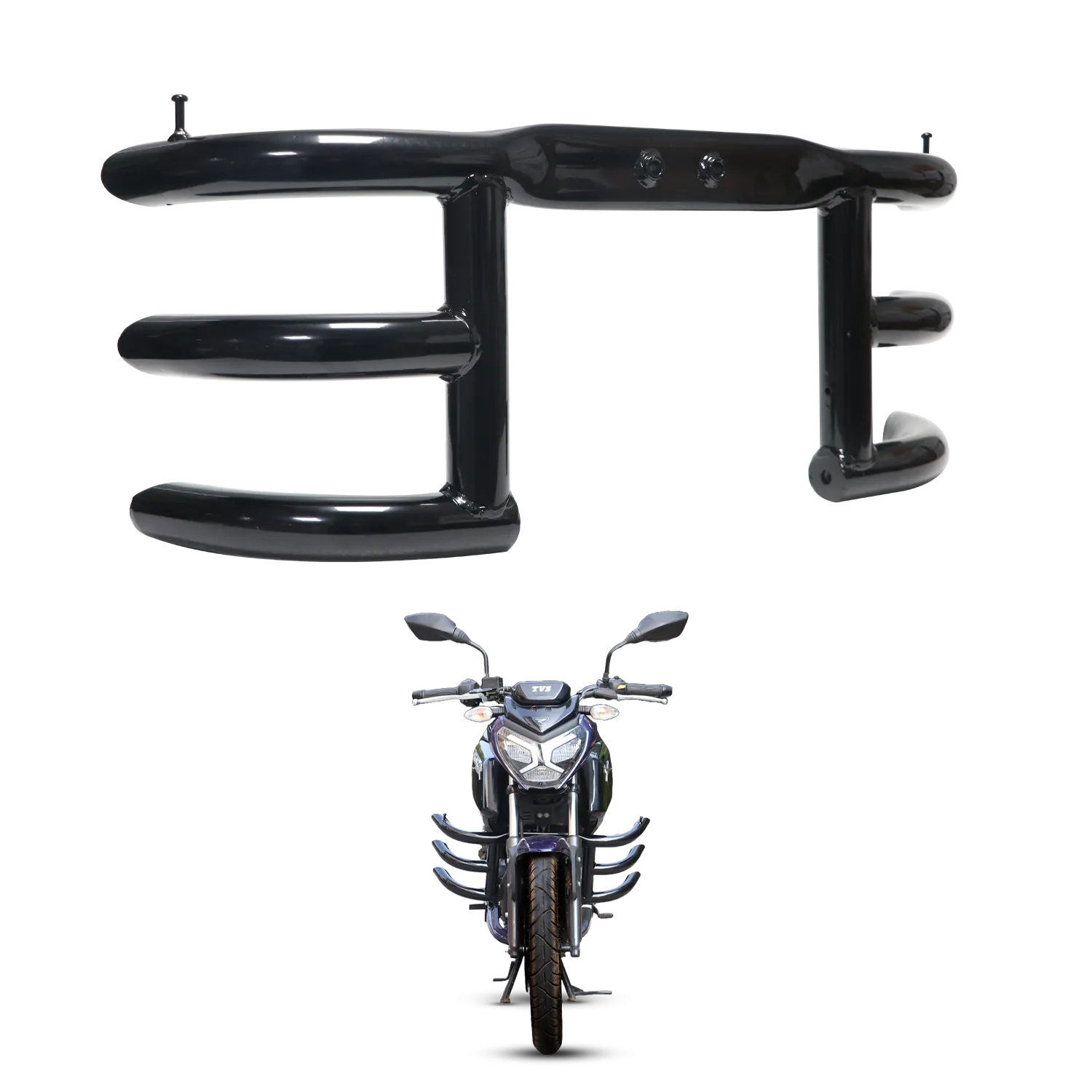 TVS Crash Guard - Black Raider - Heavy-Duty Protection for Safe Riding