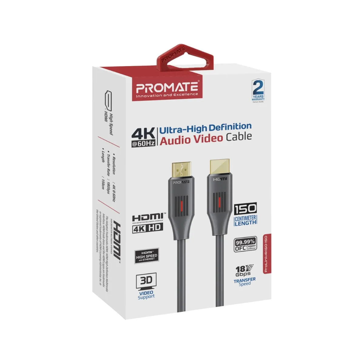 Ultra-High Definition 4K@60Hz HDMI® Audio Video Cable