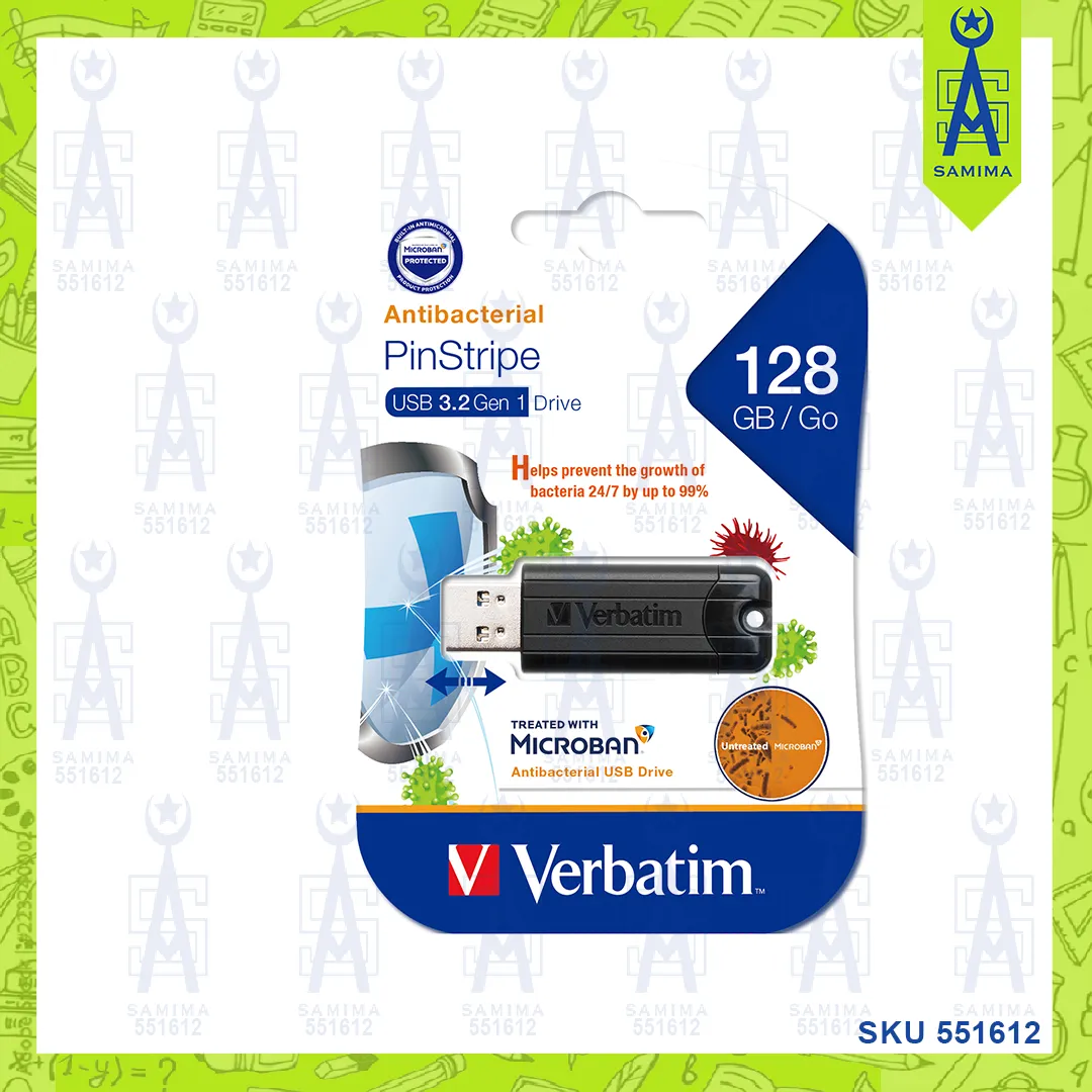 VERBATIM 128GB MICROBAN PINSTRIPE 3.2GEN1 66777