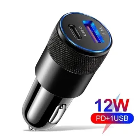 versatile Car Charger Fast Charging 2 Port PD USB-C Adapter for iPhone 15 14 13 12 11 Samsung
