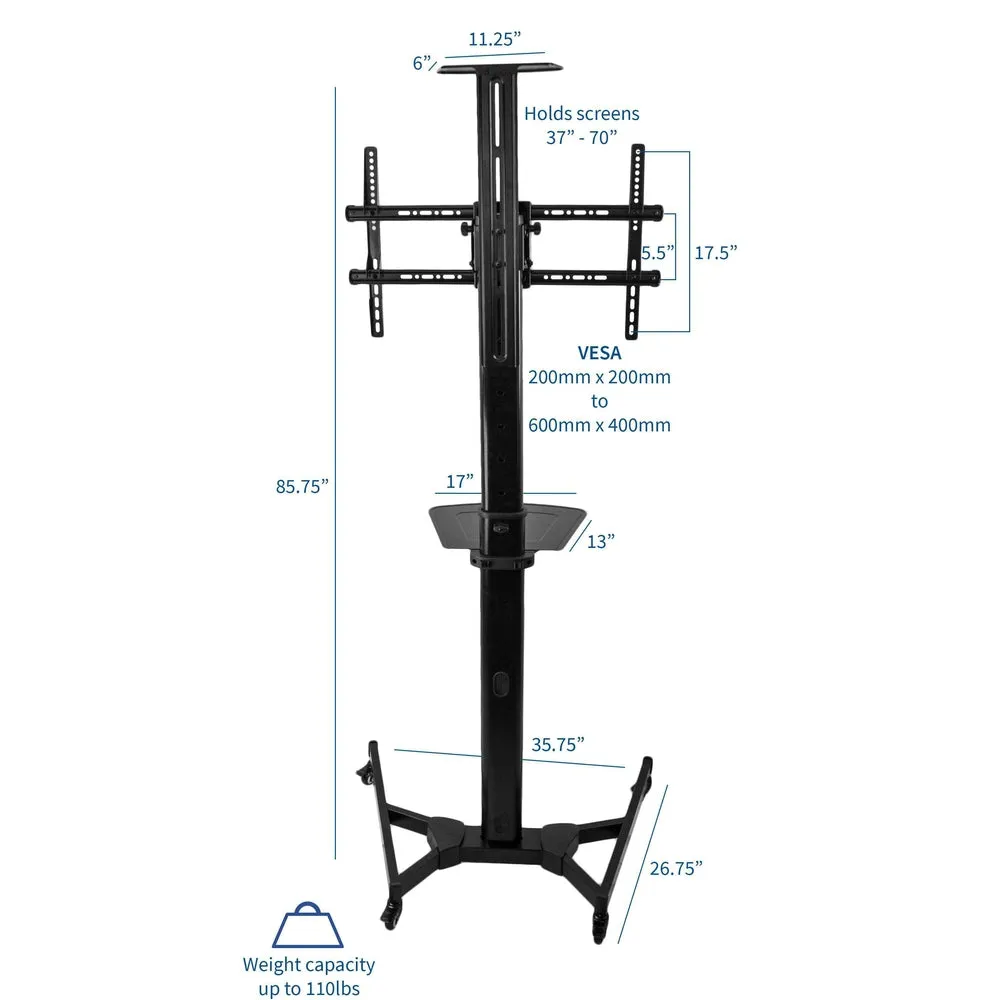 VIVO TV Cart for 37" to 70" Screens, STAND-TV09B