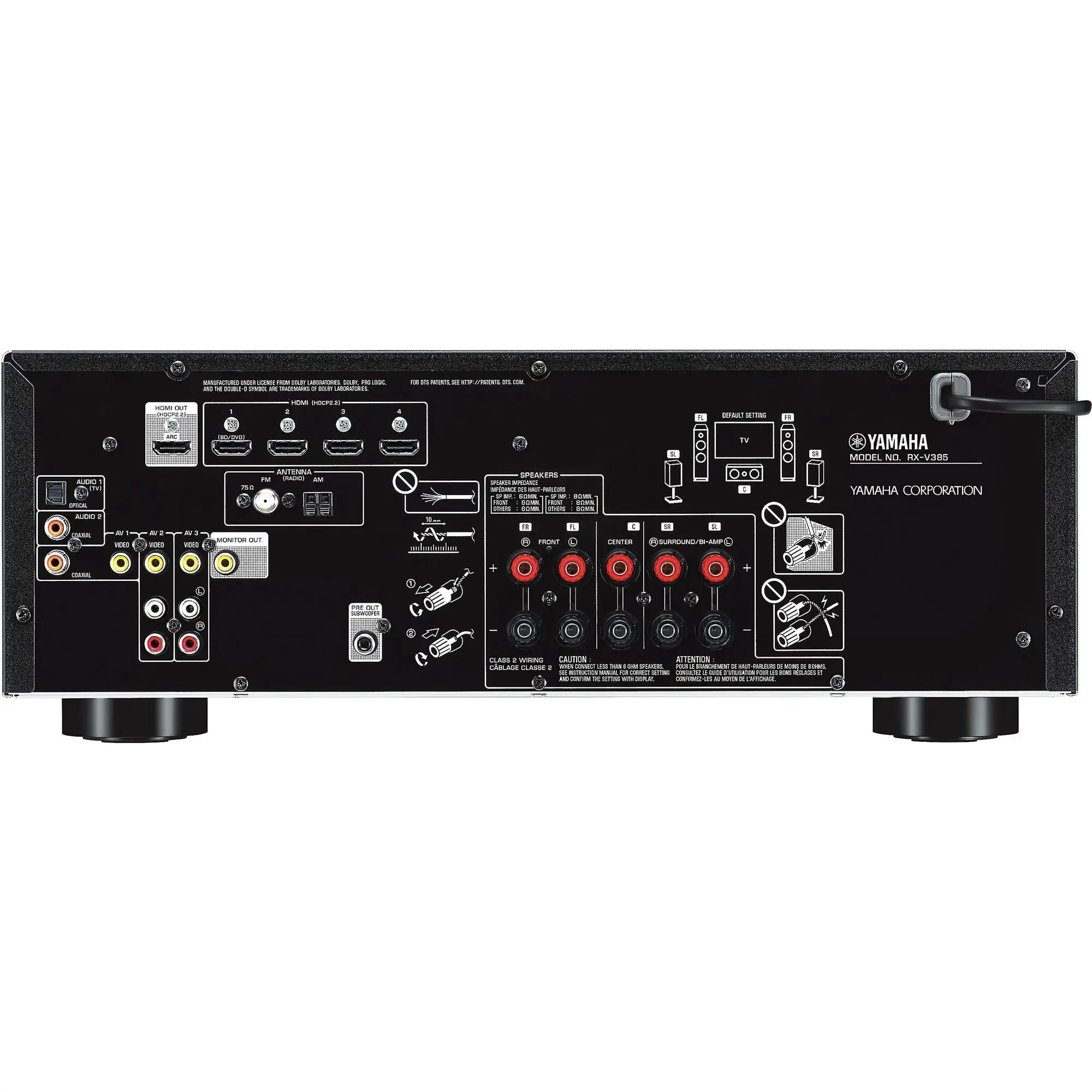 WiiM Mini AirPlay2 Wireless Audio Streamer and Yamaha RX-V385 5.1-Channel 4K A/V Receiver